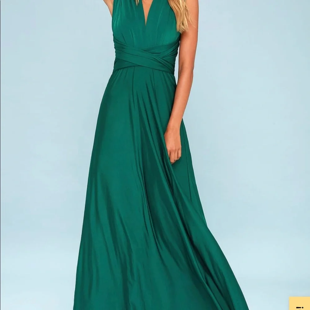 Lulu’s wrap Stunning Convertible Emerald Green Maxi Dress - Picture 5 of 9